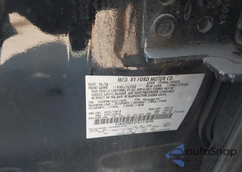 2007 Ford Five Hundred Limited from USA, damaged, VIN 1FAHP28137G113696